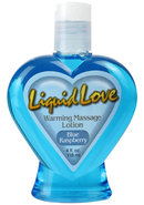 Liquid Love Warming Massage Lotion Blue Raspberry 4 Ounce