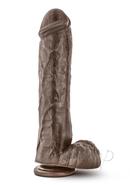 Dr. Skin Silver Collection Mr. Savage Dildo With Balls And Suction Cup 11.5in - Chocolate