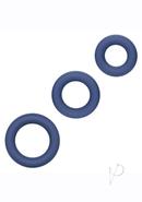 Link Up Ultra Soft Elite Set Silicone Cock Rings (set Of 3) - Blue