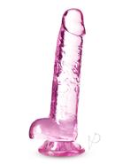 Naturally Yours Crystalline Dildo 7in - Rose