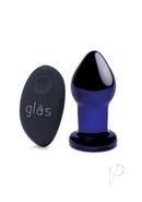 Glas Rechargeable Remote Controlled Vibrating Glass Butt Plug 3.5in - Blue