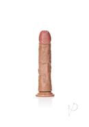 Realrock Curved Realistic Dildo With Suction Cup 9in - Caramel