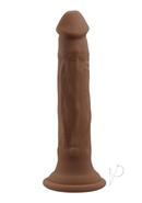 In Thrust We Trust Rechargeable Silicone Dildo With Remote - Chocolate