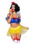 Leg Avenue Bad Apple Snow White, Shimmer Halter Bandeau With Organza Puff Sleeves And Ruffle Collar, Garter Panty With Shimmer Sheer Skirt, And Matching Bow Headband (3 Piece) - Xsmall - Multicolor